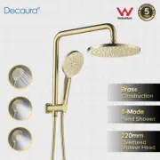 Decaura 9" Rain Shower Head Set Handheld Shower 2in1 Gooseneck Arm Brushed Gold
