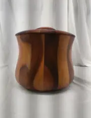 Nambe Acacia Wood Ice Bucket with Scoop and Lid NWOT
