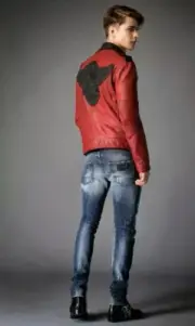 :Just Cavalli Straight Leg Jeans Destroyed Denim Leather Patch Made In Italy 34