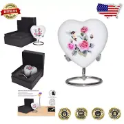 Handcrafted Mini Heart Cremation Urn - Keepsake for Loved Ones in Velvet Box