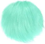 uxcell 1-Pack Faux Fur Pom Poms, 1.2 Inch/ 4.7 cm Soft Fluffy Pompoms Balls with Elastic Loop for Hats/Bags/Keychains/Knitting Accessories/DIY Crafts [Mint Green]