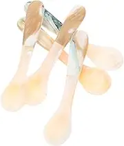 CATIEBYE 5Pcs Multi Functional Shell Spoons Caviar and Coffee Stirring Spoons with Ergonomic Handle for Ice Desserts and More