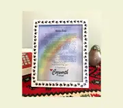 Rainbow Bridge Poem in 8x10 dog cat hand painted wood Photo Frame sympathy gift