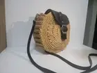 round macaron bag bohemian straw bag, authentic crossbody bag