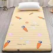 Floor Mattress Single, Soft Futon Mattress Japanese Tatami Mat Portable Roll Up Folding Sleeping Bed Pad for Home Camping Couch(Yellow,90x190cm)
