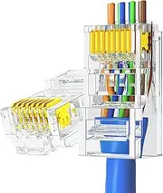 AMPCOM RJ45 CAT6 Pass Through Connector Gold Plated Modular Plug for UTP 23-26AWG Solid or Stranded Ethernet Cable 100-Pack