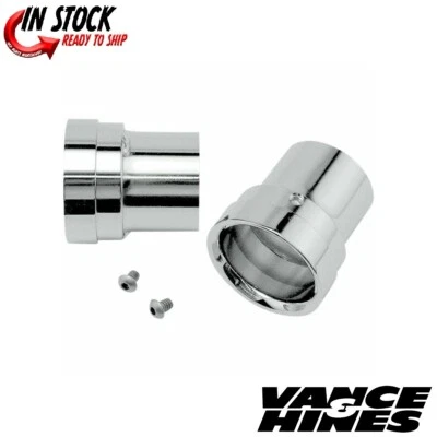 Vance & Hines Replacement / Optional Chrome Straight Cut Billet End Caps (pr)