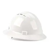 SAFEGEAR Full Brim Hard Hat, Vented, 4 Point Adjustable Ratchet Suspension, C...