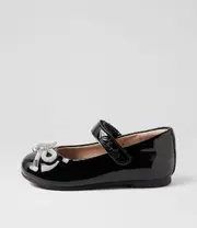 [CLARKS] amora tot black patent leather flat shoes