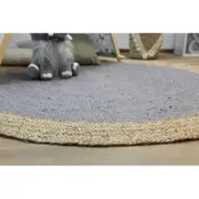 Hampton Solid Centre Taupe Jute Rug