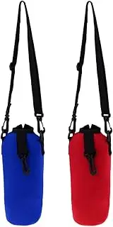 2pcs Water Bottle Holder Insulated Water Bottle Carrier/Bag/Pouch/Case/Cover/Sleeve with Shoulder Strap Zipper Buckle