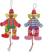 Vaguelly 2Pcs Clown Marionette Puppet Interactive Puppet for Storytelling Performance for Party Decoration and Playtime Fun
