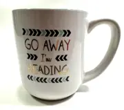 10 Strawberry Street - Stoneware Coffee Mug Cup - Go Away I’m Reading Blue Gold
