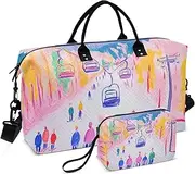 [ZRYSMY] Landscape Color Art Skating Duffel Bag for Traveling, Travel Bag Gym Bag, with Multiple Interior Pockets Shoulder Weekender Bag for Women Men with Toiletry Bag 20.5L x 1.9W x 13.8H