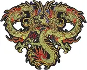 SHINEOFI 2Pcs Dragon Designed Embroidery Iron Patches DIY Clothing Decors for Jackets Bags More Durable Elegant Comfortable Appliques for Personalization and Repair