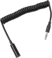 BRIGHTFUFU 1M Jack Male to Female Audio Extension Cable Flexible Spring Cord for Headphones Portable Aux Cable for Connecting Mobile Devices and Earphones Black