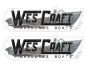 2 WesCraft Boat Stickers "3D Vinyl Replica" of original