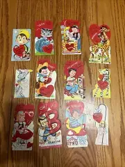 Vintage Set of 16 Valentine-Kids -UNUSED Great For Junk Journals