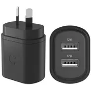 Cygnett PowerPlus 12W Dual Port Wall Charger