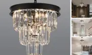 Crystal Chandeliers for Dining Room Light Fixtures Over Table，4-Lights Modern