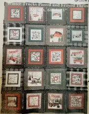 Quilt 11” Panels Piercing Truck Fabric Pattern Kit Fat Quarters Grey Reds Greens