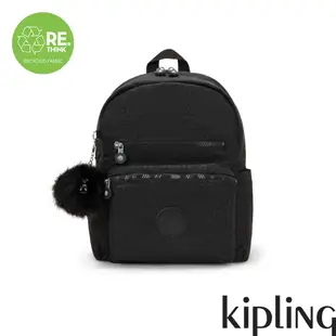 Kipling 低調有型黑豹紋雙前袋後背包-JUDY M
