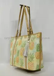 Brahmin Medium Asher Embossed Leather Tote/Shoulder Bag Multi Pompano. Pineapple