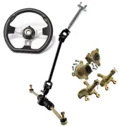 Front Steering Wheel Rack Shaft Tie Rods Axle Hub Assembly for Go Kart Golf Cart
