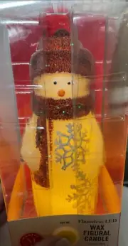 Martha Stewart FIGURAL CANDLE FLAMELESS LED SNOWMAN RED SCARF NIB