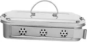 SOPOTUTU Stainless Tool Tray with Lid and Holes Durable Storage Case Ergonomic Design for Safe and Convenient Medical Use for Instrument Organization