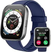 Smart Watch for Men Women, (Answer/Make Call), 1.83'' HD Smartwatch with Heart Rate//SpO2/Sleep Monitor/Pedometer/Calories, 105+Sports Modes, IP68 Waterproof, Compatible with Android & iOS (Dark Blue)