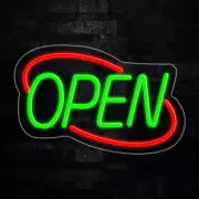 Open LED Neon Sign 22"L x 14"H #30153RG
