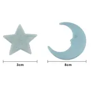 Glow and 1 Moon In The Dark Star Plastic Stickers kids Ceiling Wall Room Decor