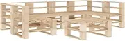 7 Piece Garden Lounge Set Pallets Wood Patio Bar Sets