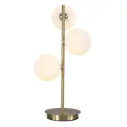 Mid Century Globe Table Lamp Modern 3 Lights Gold Desk Lamp Contemporary Whit...