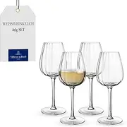 [Villeroy & Boch] Rose Garden White Wine Goblet, Set of 4, 125 ml, Crystal Glass