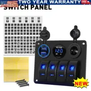 4 Gang B LED Rocker Switch Breaker Panel Waterproof Circuit Car Marine Boat (for: Fiat)