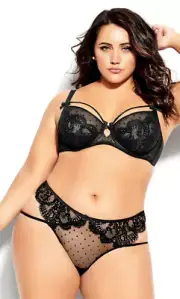 City Chic Ladies Clementine Underwire Soft Cup Bra sizes 12E 12F Colour Black
