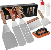 ROMANTICIST 8Pc BBQ Griddle Accessories Kit - Heavy Duty Stainless Steel Professional Griddle Tool Set - Great for Flat Top Cooking Camping Tailgating