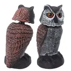 Plastic Shake Head Owl Decoy To Scare Birds Away Scarecrow Fake Owl Outdoor HG