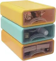 White Stackable Office Storage Boxes with Drawers (White A)