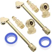 2 Set Heavy Duty Air Chuck Set Female Closed Ball Tire Chuck Dual Head Air Chuck and Male Tire Air Fill Kit for Tire Inflator Gauge