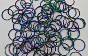 Duochrome Iridescent Findings 25mm Split Key Rings Rainbow ~ Smooth or Hammered