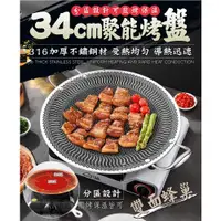 在飛比找PChome24h購物優惠-34公分聚能烤盤 燒烤盤 烤肉盤 34CM雙耳烤盤 煎盤 蜂