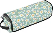 Blue White Daisy 2-in-1 Curling Iron Travel Case with Iron Mat Dustproof Travel Hair Straightener Bag for Hot Tools Curling Iron Flat Irons Hair Volumizer Styler, Trave Case for Women para