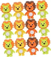 ERINGOGO 32pcs Cute Lion Pencil Erasers Assorted Mini Erasers for Classroom Rewards Decorative School Supplies Projects Kawaii Design