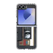 Galaxy Z Flip6 Clear Case Cassette Gold