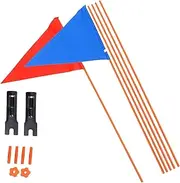Kisangel 2sets Bike Safety Flag Flag Kit for Boys and Girls Flagpole Outdoor Use for Scooters and Trailers