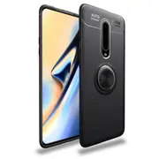 Metal Ring Holder 360 Degree Rotating TPU Case for OnePlus 7 Pro(Black+Black)