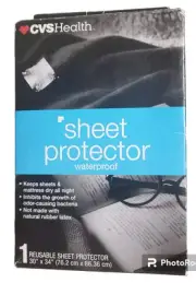 CVS Health Waterproof Reusable Sheet Protector 30”x34” Mattress Protection NIP